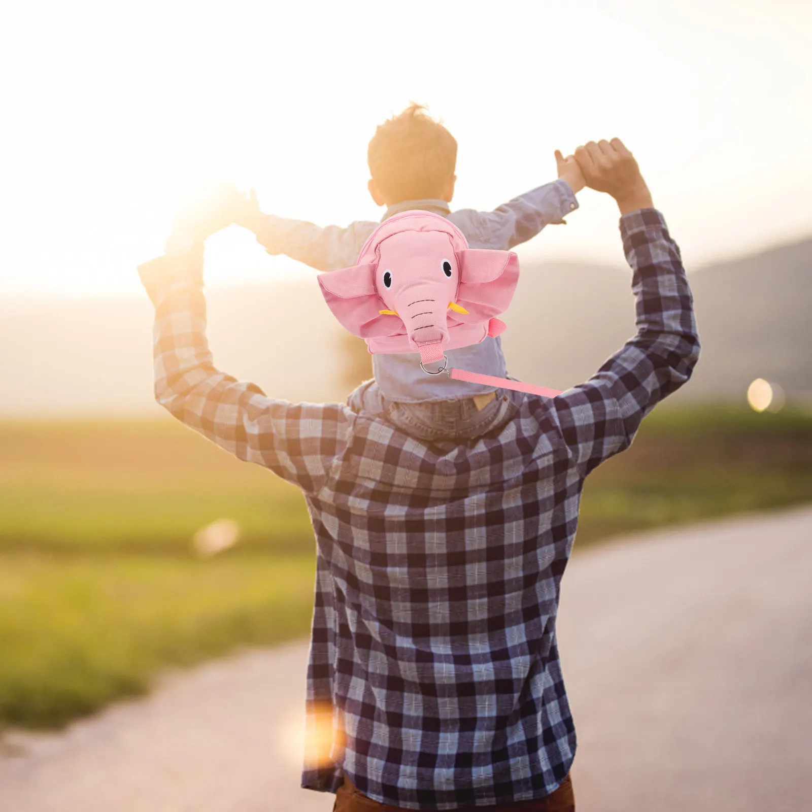 

1 комплект детских рюкзаков-шлейфов с защитой от потери, легкий, с дизайном слона, с поводком, для девочек, для прогулок на улице, в парке, зоопарке