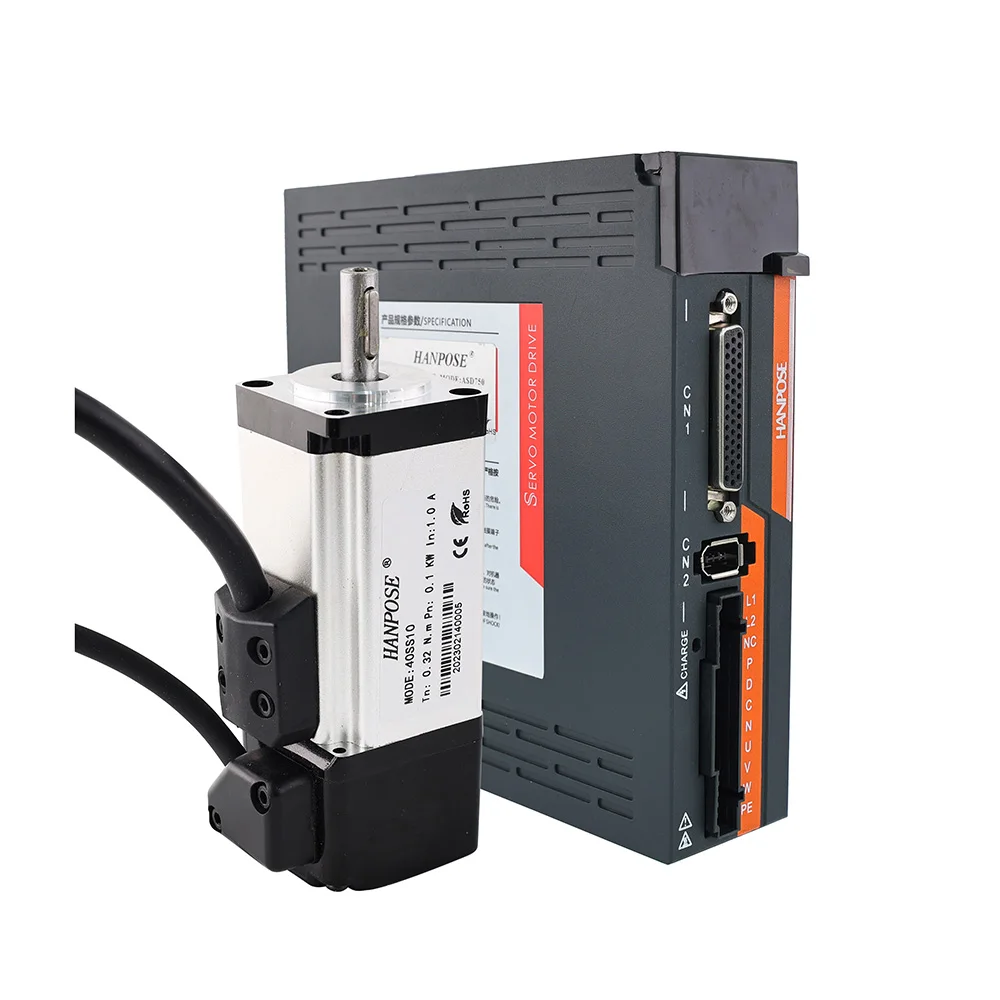 مجموعة محرك سيرفو عالية الأداء AC200-240V 1.0A 0.32N.m 40SS10 وASD210 معدات آلة الطحن باستخدام الحاسب الآلي محرك سيرفو يعمل بالتيار المتردد