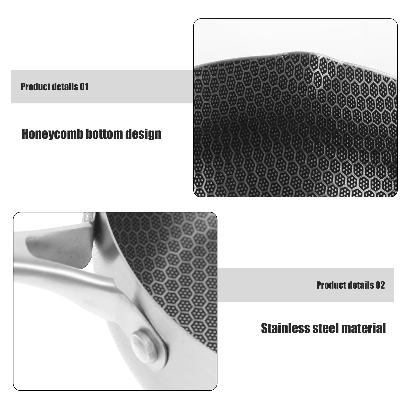 

Stainless Steel Snow Pan Honeycomb Bottom Nonstick Fryer Cooking Household Cookware Japanese Sauce Egg Frying Pan Versatile