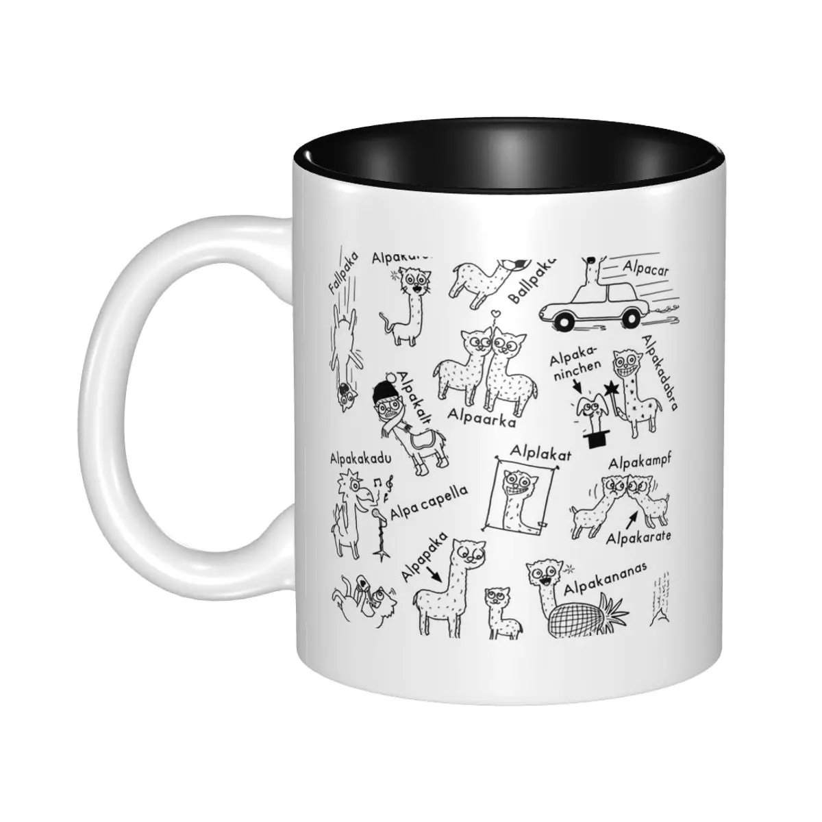 Alpacas Mug Funny Ceramic Coffee Cups Tea Mugs Milk Cup Drinkware Gifts for Woman Man