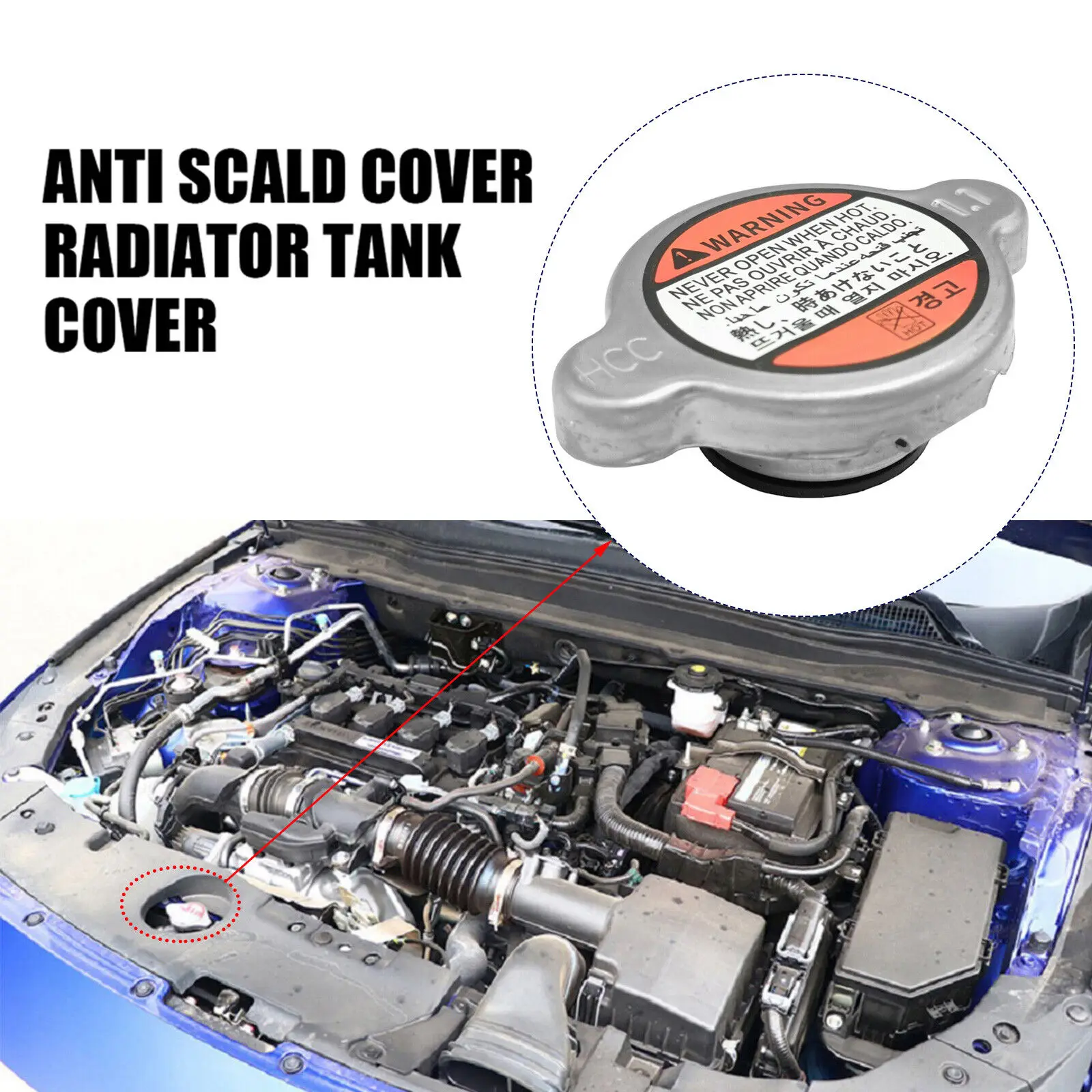 Car Coolant Radiator Cap 25330-3K000 For Hyundai Elantra 2011-2015 For Kia Picanto 2011-2017 Water Tank Covers Replacement Part