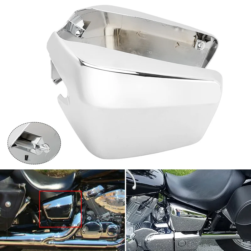 

Motorcycle Chrome Left Right ABS Battery Side Fairing Cover Guard For Honda Shadow ACE Aero Spirit VT 400 750 VT400 VT750 04-13