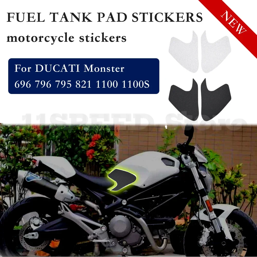 

Decal Gas Knee Grip Tank Traction Pad Side For DUCATI Monster 696 796 795 821 1100 1100S Motorcycle Tank Pad Protector Sticker