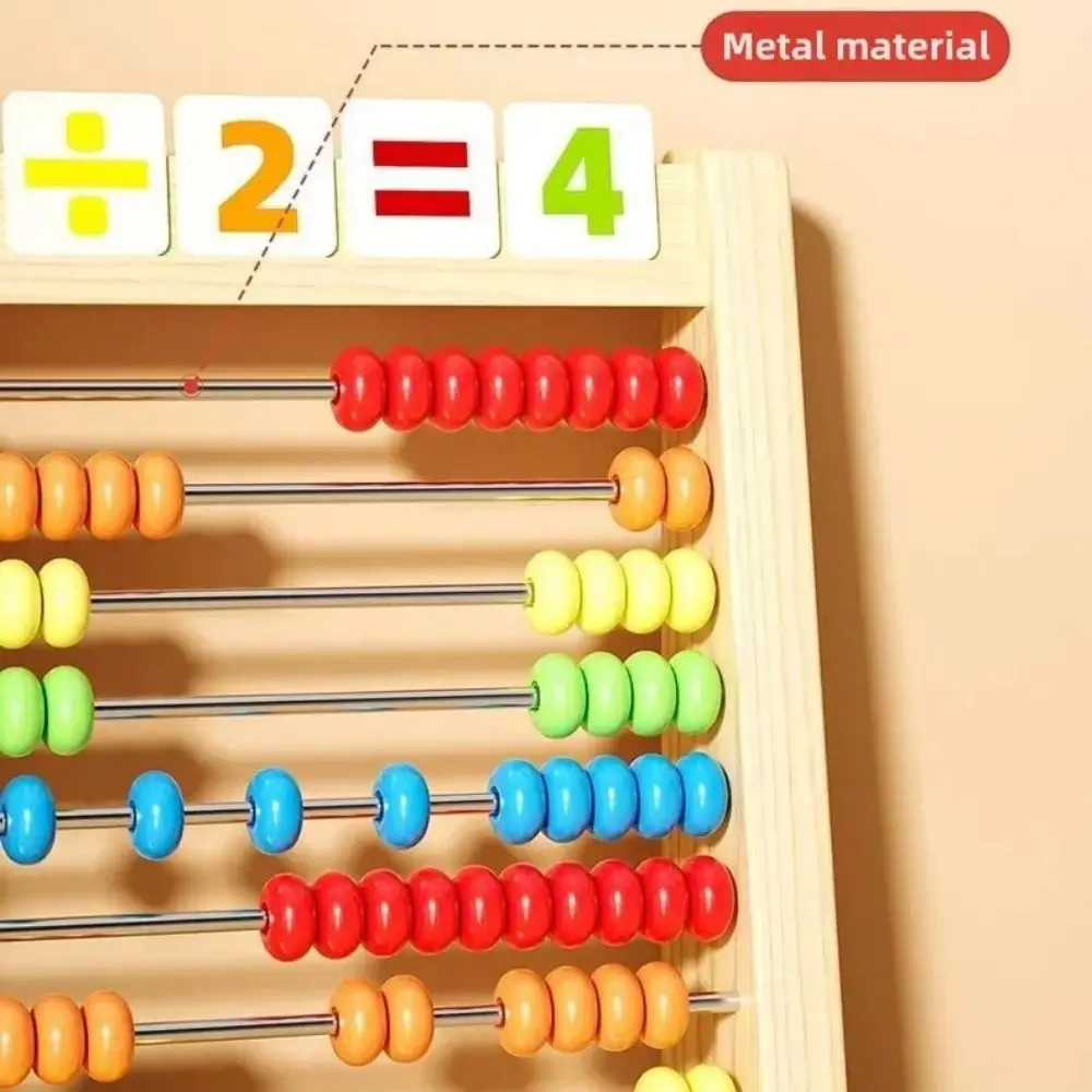 Calculating Beads Wooden Educational Counting Colorful Beads Counting Number Arithmetic Abacus Puzzle Montessori