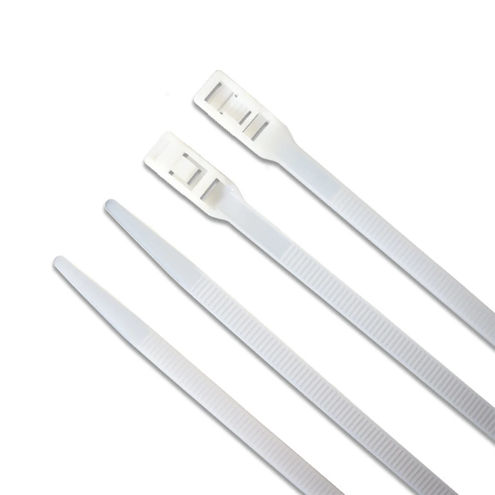 

100 pcs Self-locking Nylon Zip Ties, Plastic Wrapping Wire Organizer, Tension Black And White Zip Ties, Fastening Ring