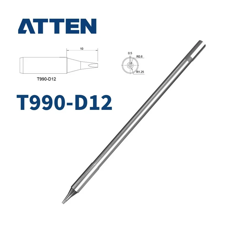 ATTEN T990-D12 Soldering Tips for ST-990 ST-8602D ST-8902D Welder Iron Tip Replacement Part Tool