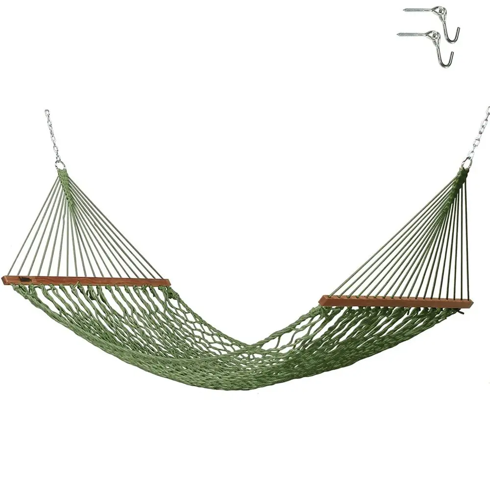 

Small Meadow DuraCord Rope Hammock 11 ft. x 45 in., 450 lb Capacity, Cumaru Spreader Bar, ZincPlated Hardware, Handcrafted in T