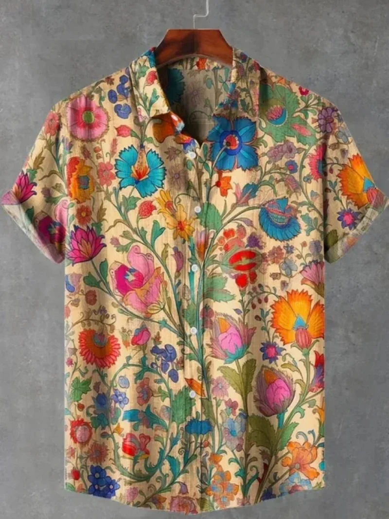 

Men's Hawaiian shirt, men's 3D printed short sleeved shirt, beach vacation