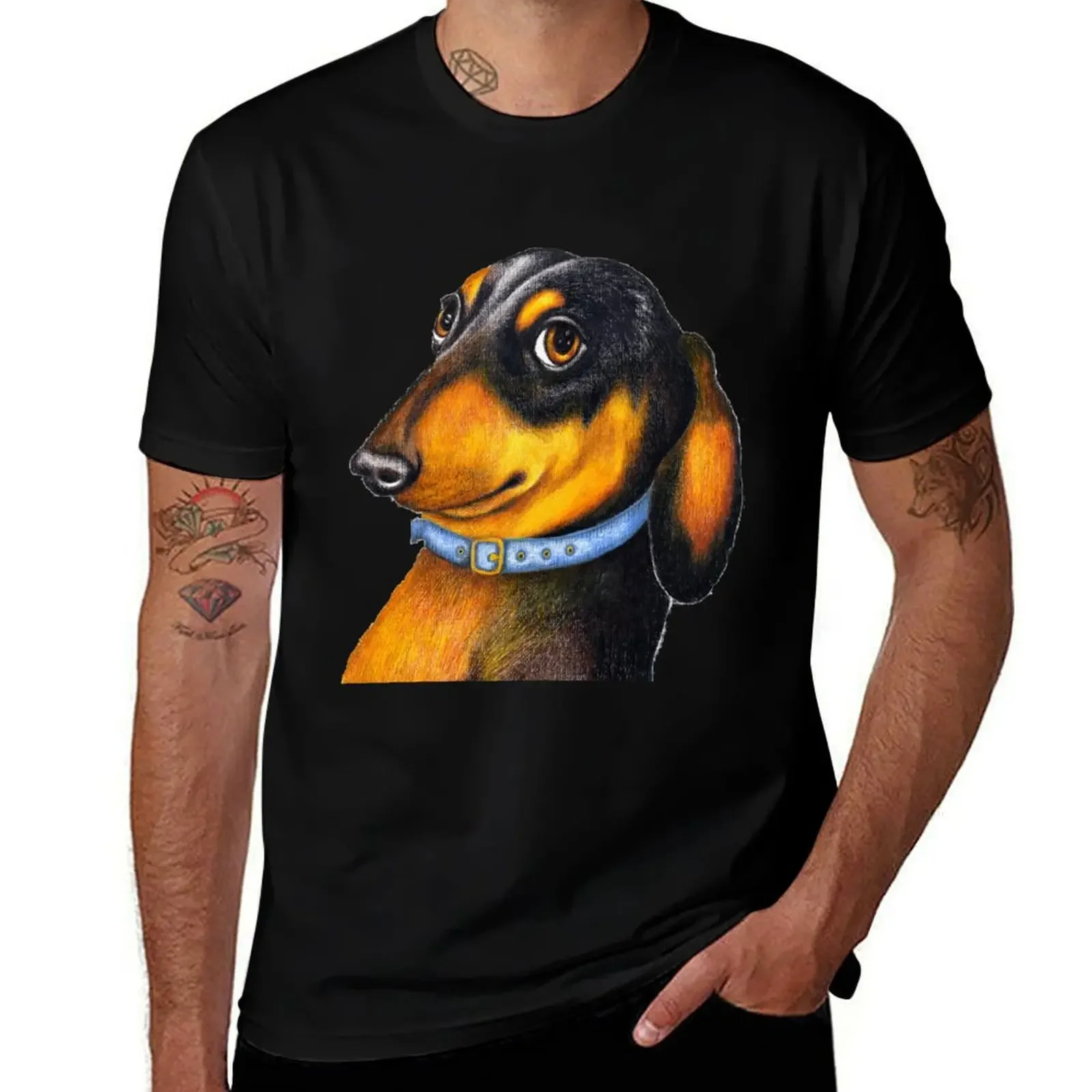 Dachshund pencil portrait T-Shirt essential t shirt summer shirt black t-shirts for men