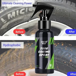 Car Tyre Gloss 50/100ML Tire Coating Spray Hydrophobic Sealant Wax For Car Auto Tire Refurbishing Agent Cleaner Coating Spraying