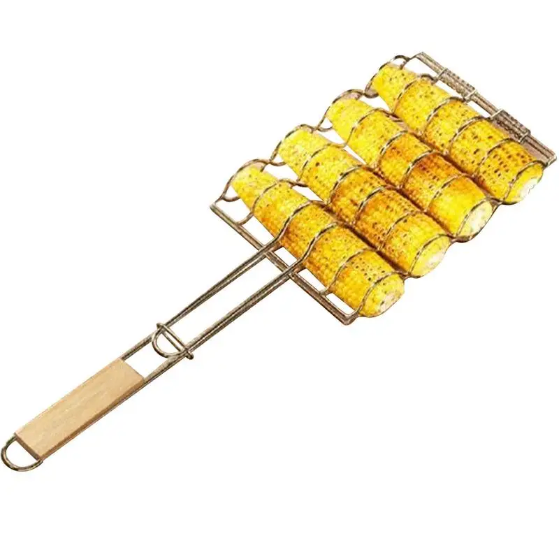 

Corn Holders For Grill Portable Barbecue Grilling Basket Corn On The Cob Grill Basket BBQ Rack For Meat Steak Fish Shrimp