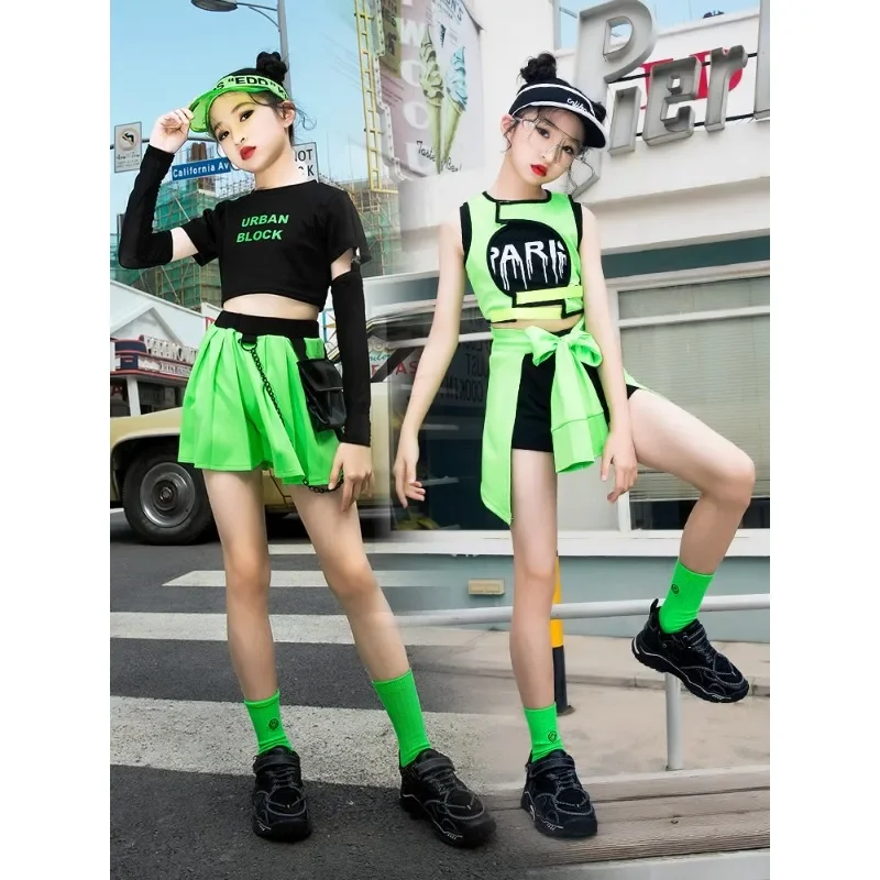 June 1st Fashion Girls' T-stage Model Walk Fashion Dress Girls' Jazz Dance Dress Hip Hop Children's Dance Performance Dress