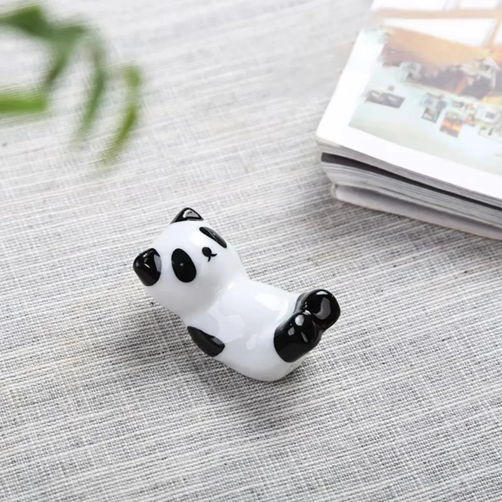 8Pcs/set DIY Panda Chopstick Holder Animal Cute Writing Brush Pen Holder Adorable Ceramic craft Panda Ornament Home Decor