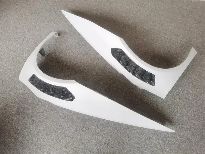 V Style for Huracan Front Fender for LP610 Real Forged Carbon Fiber Vented Fender for Huracan LP610 Louvered Spoiler 2