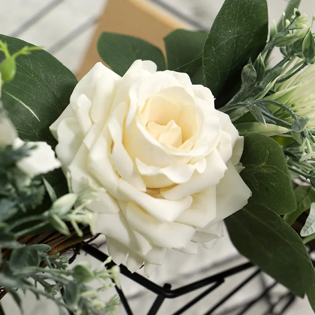 

Искусственный венок для двери, имитация весеннего декора, украшение для дома и улицы, для праздников и вечеринок, имитация зеленых листьев