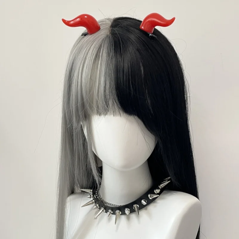 1 Pair Halloween Demon Horn Hair Clip Gothic Girl Sweet Punk Horn Night Club Unisex Cosplay Costume Hairpins Accessories