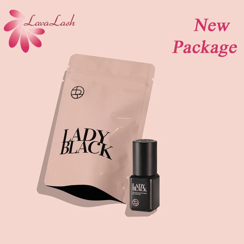 Lady Black Glue For Eyelash Extensions 5ml Original Iow Irritation Fast Drying for Sensitive Skin Korea Lash Glue 10 Bottles