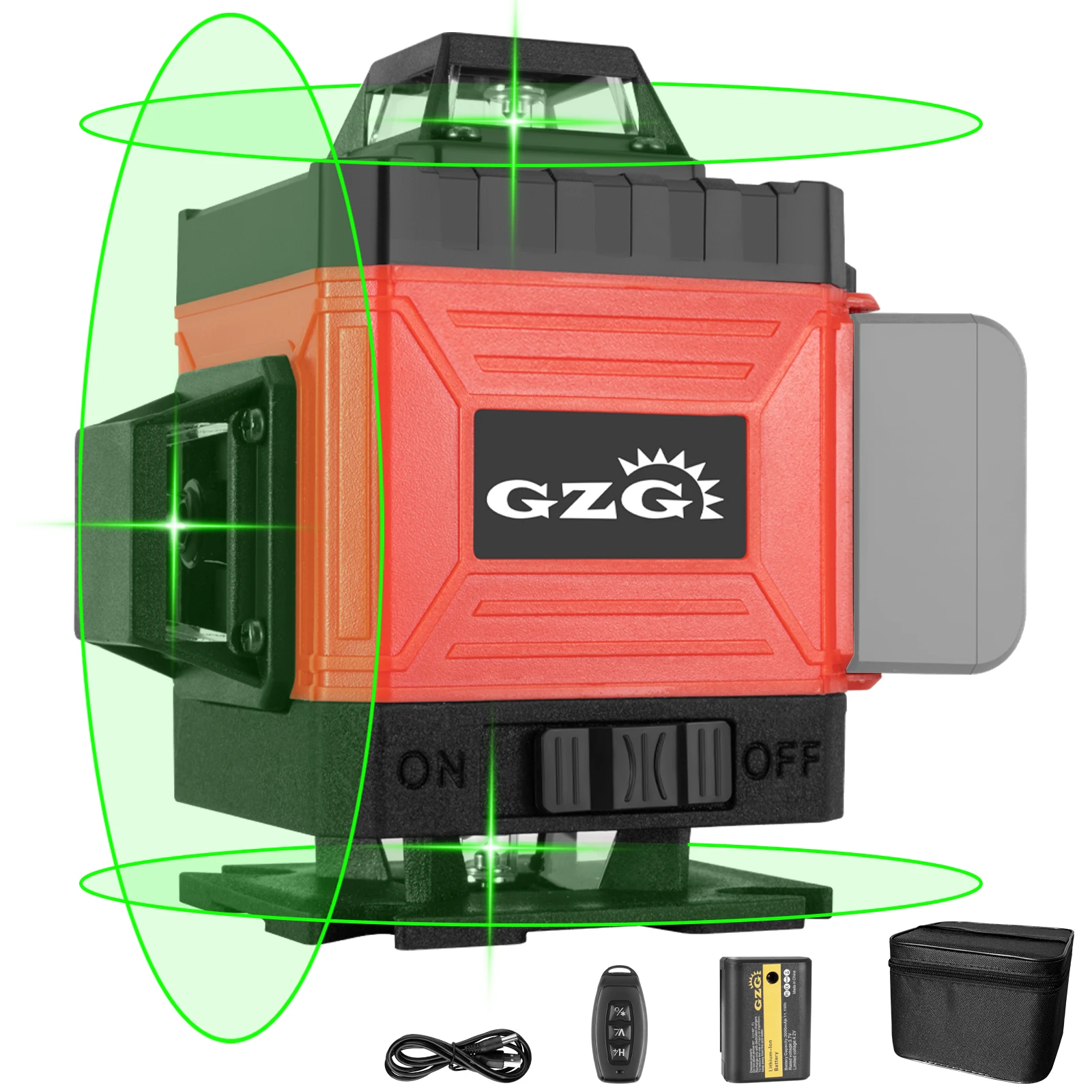 

GZG 1 Set 4D 16 Lines Laser Level 360, Self-Leveling laser, Automatic Laser Level, Laser Level 16 Lines 3d Self-Leveling 360, Gr