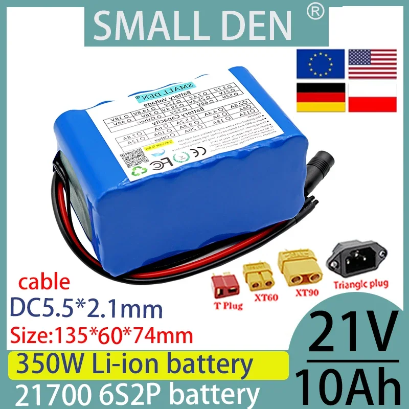 

21V 10ah lithium-ion battery 21700 6S2P high-performance BMS rechargeable battery high-power and high-capacity solar energy