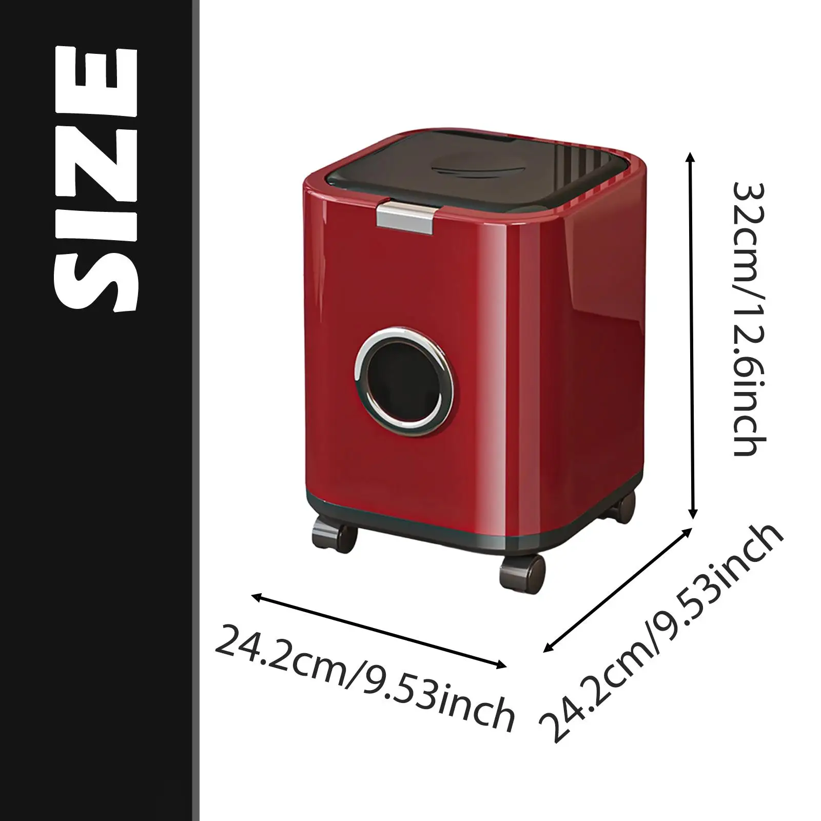 سلة المهملات سطل القمامة مع عجلات عالمية مزبلة الزخرفية 12L سلة المهملات سلة المهملات للزينة المنزل مكتب الحمام RV