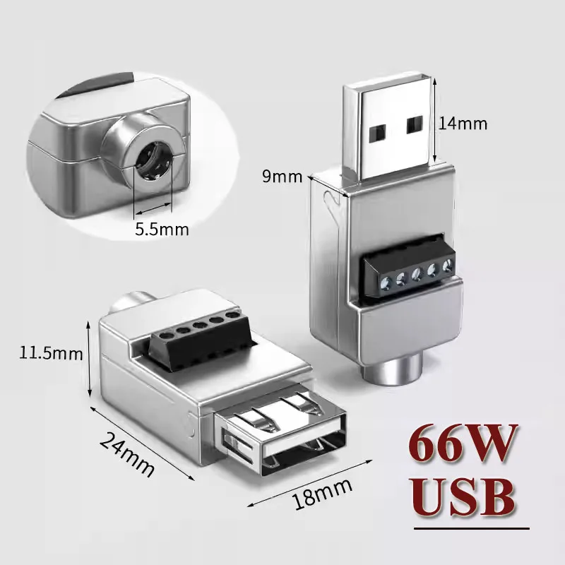 Solderless USB Male Female Plug USB 2.0 Mobile Phone Keyboard Mouse Fast Charging Wire Connector DIY Wiring Terminal