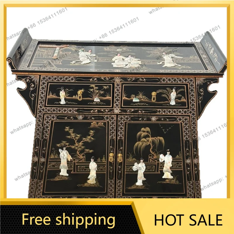 Zj. Shell craft character upturned head cabinet foyer entrance decorative cabinet