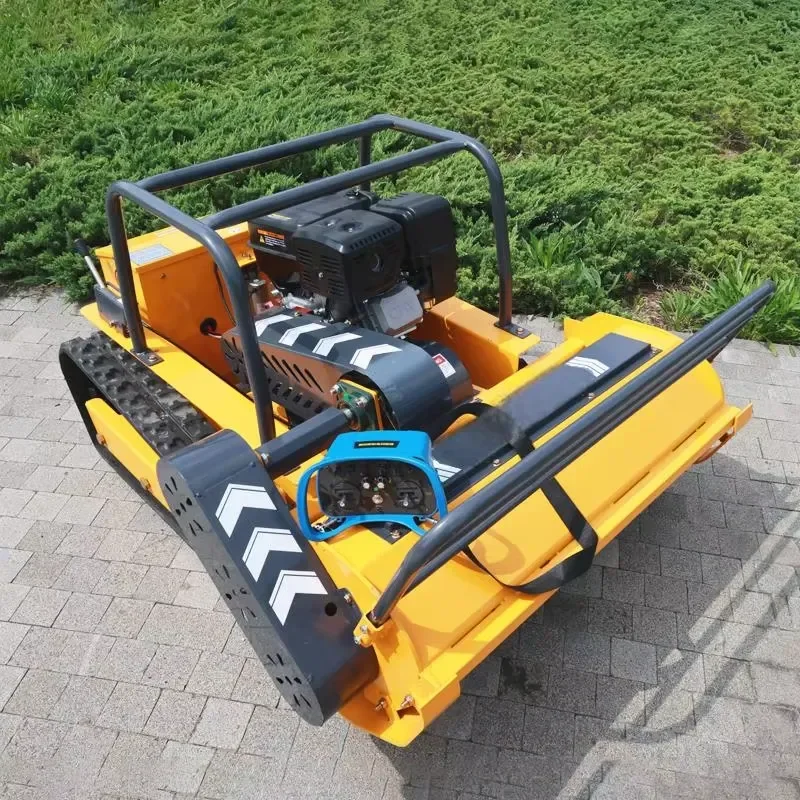 Diesel 800S Industrial Remote Control Crawler Lawn Mower 800mm Cutting Width 55 Slope All Terrain Weeder Orchard Solar Farm