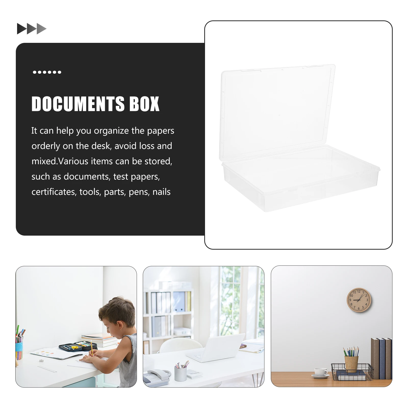 

File Box PP Material School Certificate Organizer Desktop Document Storage Box Paper Folder Container Papers Organizer