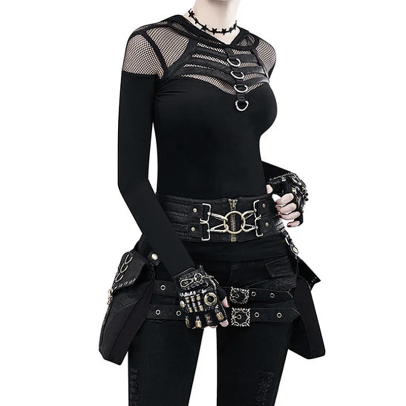 Waist Bag Fanny Pack Crossover Corset Wallet Leather Leg Hip Pouch Casual Daypack Gothic Festival Cosplay Costume Belt Purse