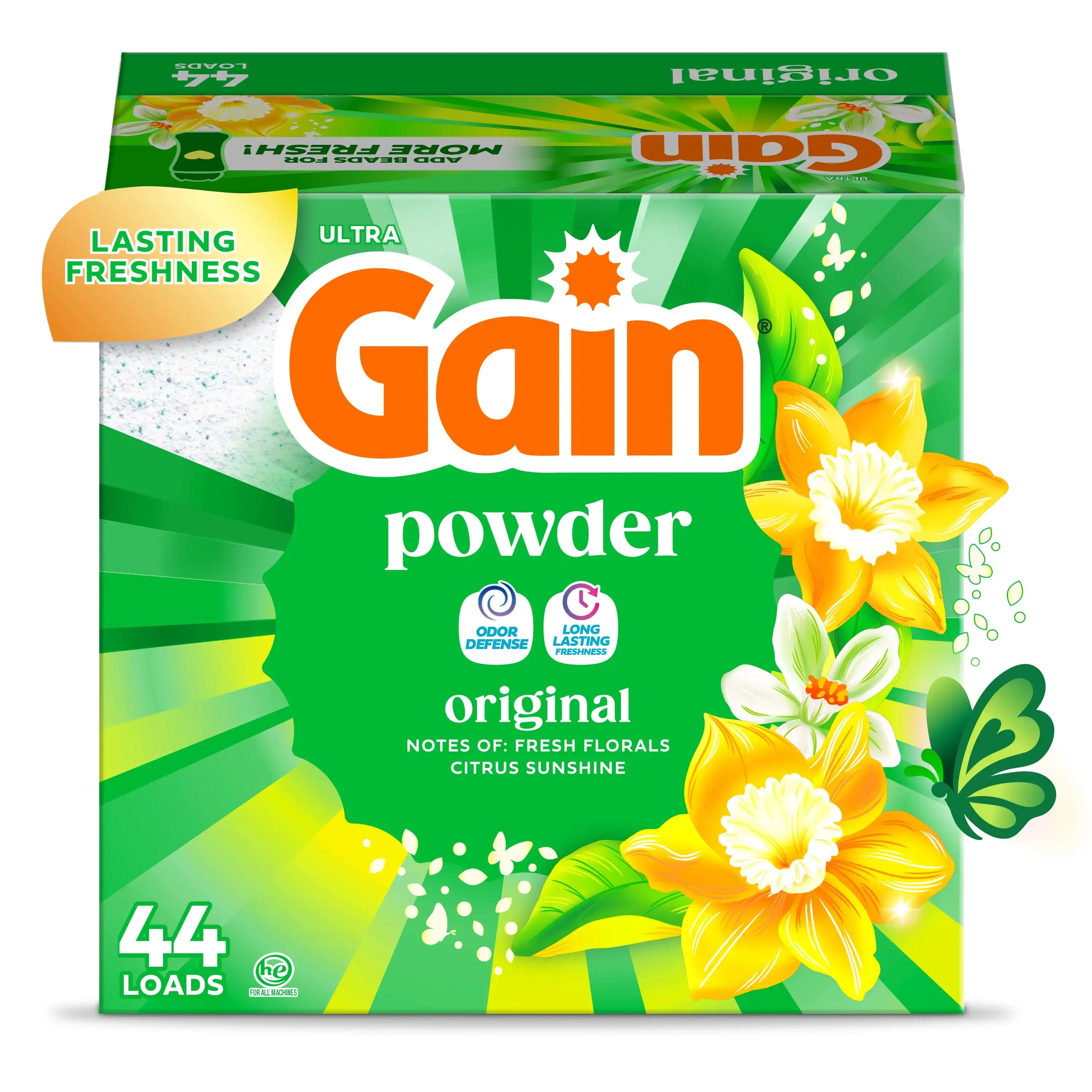 Honey-Gain Powder Laundry Detergent, Original Scent, 40 oz, 44 Loads