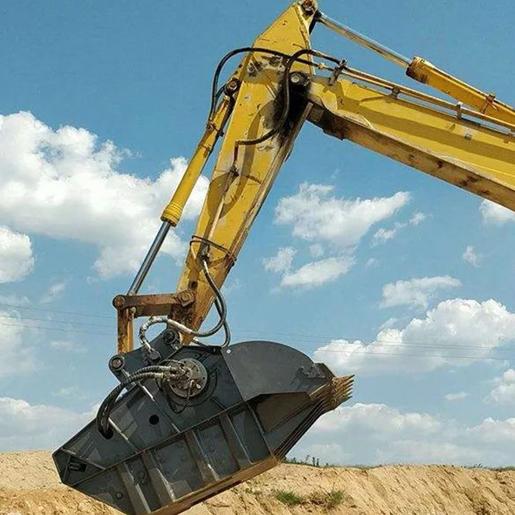 Hydraulic Crusher Bucket Excavator Concrete Rock Jaw Crushing Attachment Demolition Recycling Tool Heavy For 10-25T