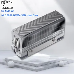 COOLLEO CL-SSD V2 M.2 2280 NVMe SSD Heat Sink 2 heat pipes SSD Radiator With 14.8W/mk Thermal Pad