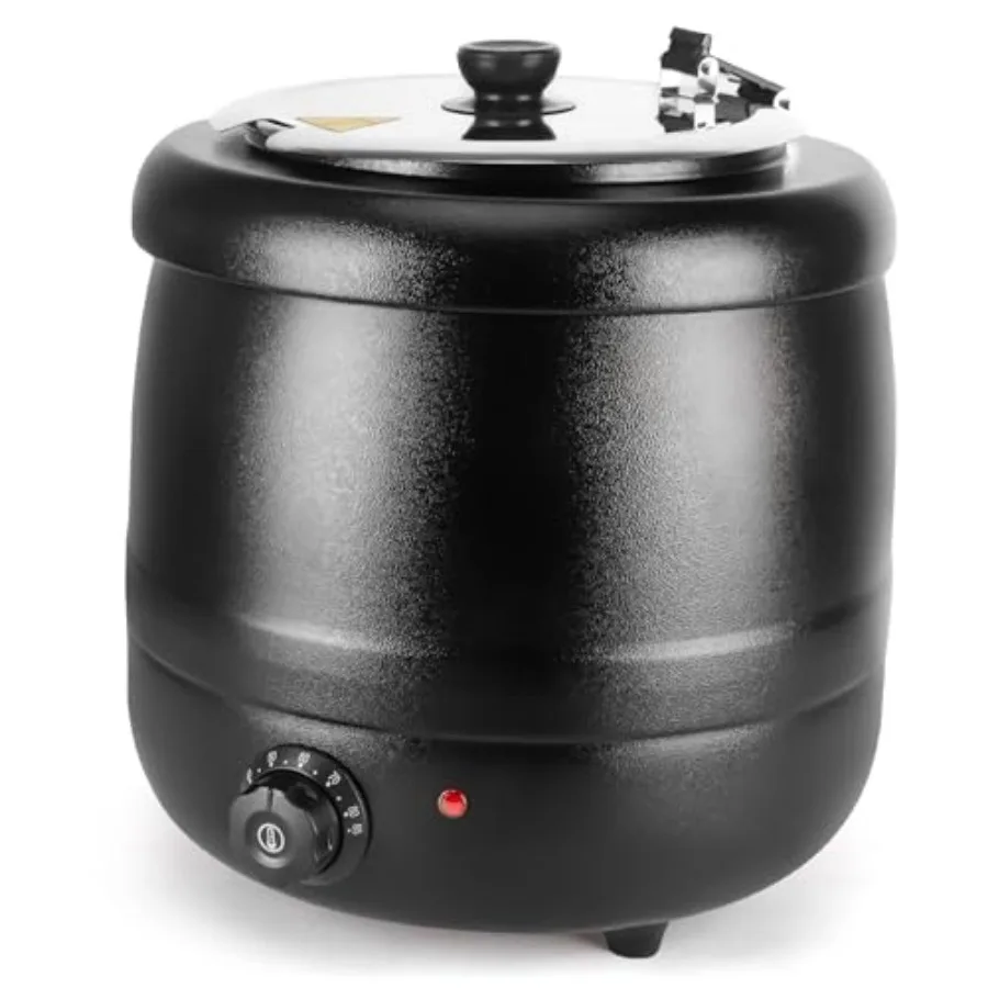

10.5QT Soup Warmers Commercial Soup Kettle with Stainless Steel Hinged Lid and Detachable Insert Pot Electric Soup Pot for Rest