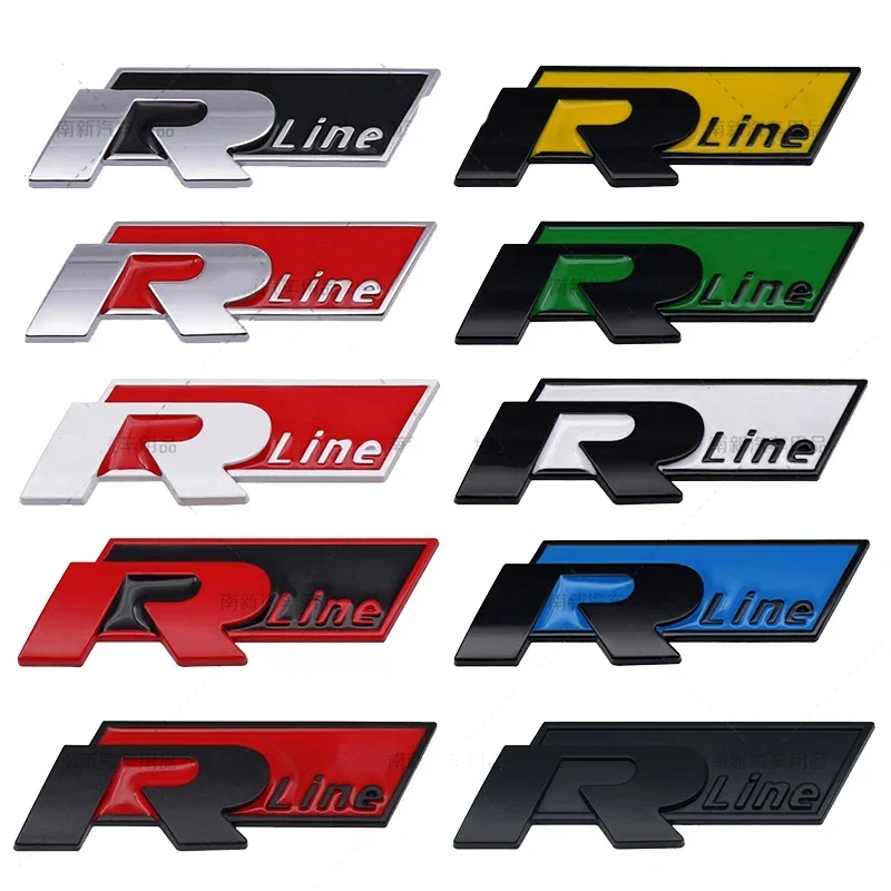 3D Metal for Volkswagen VW Rline R Golf Jetta Polo Passat B5 B6 Touareg Bora Beetle Car Grille Badge Side Trunk Emblem Sticker