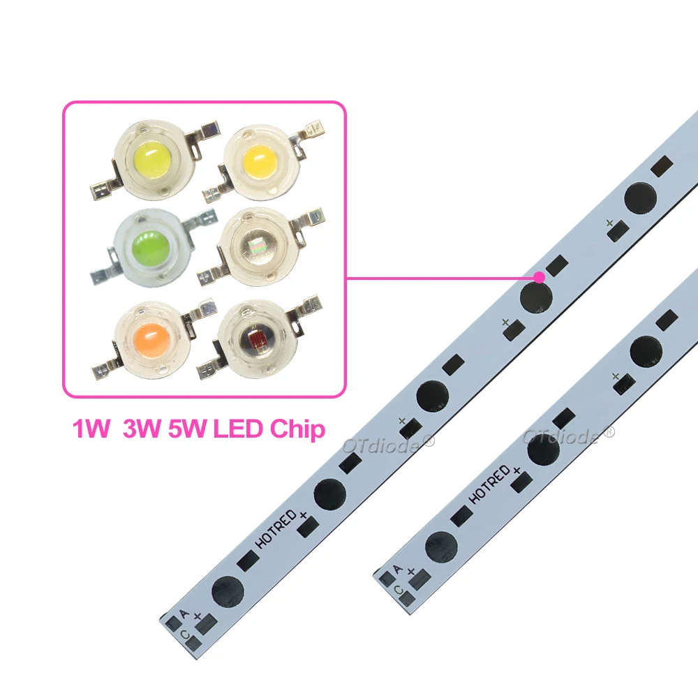 1-10pcs 1W 3W 5W LED Aluminum Base Plate 130mm 150mm 300mm 400mm 500mm 595mm PCB Board For 1 3 5 7 10 12 15 W Watt Light Beads