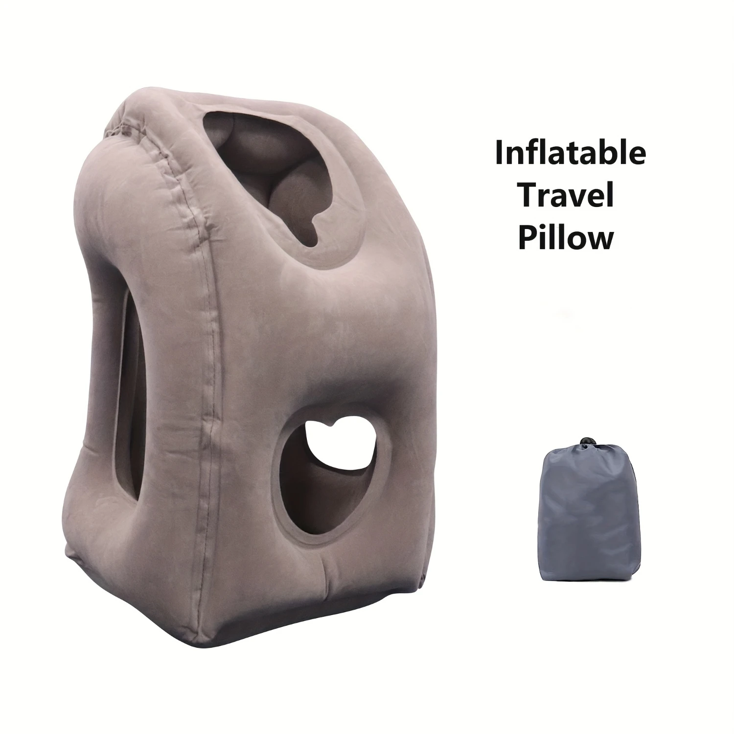 1pc Ultimate Comfort Inflatable Travel  - Ergonomic Neck Support Pillow for Airplanes, Trains, Cars, and Office Napping with Sof