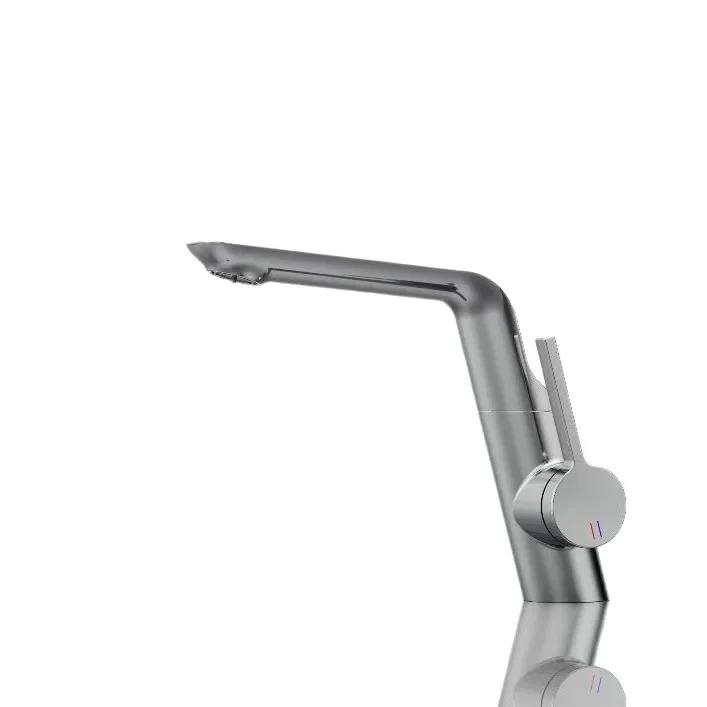 دوران 360 درجة، صنبور الحوض، مغسلة الحمام، ساخنة وباردة، نحاس، صنبور الحمام المزدوج المخرج #5