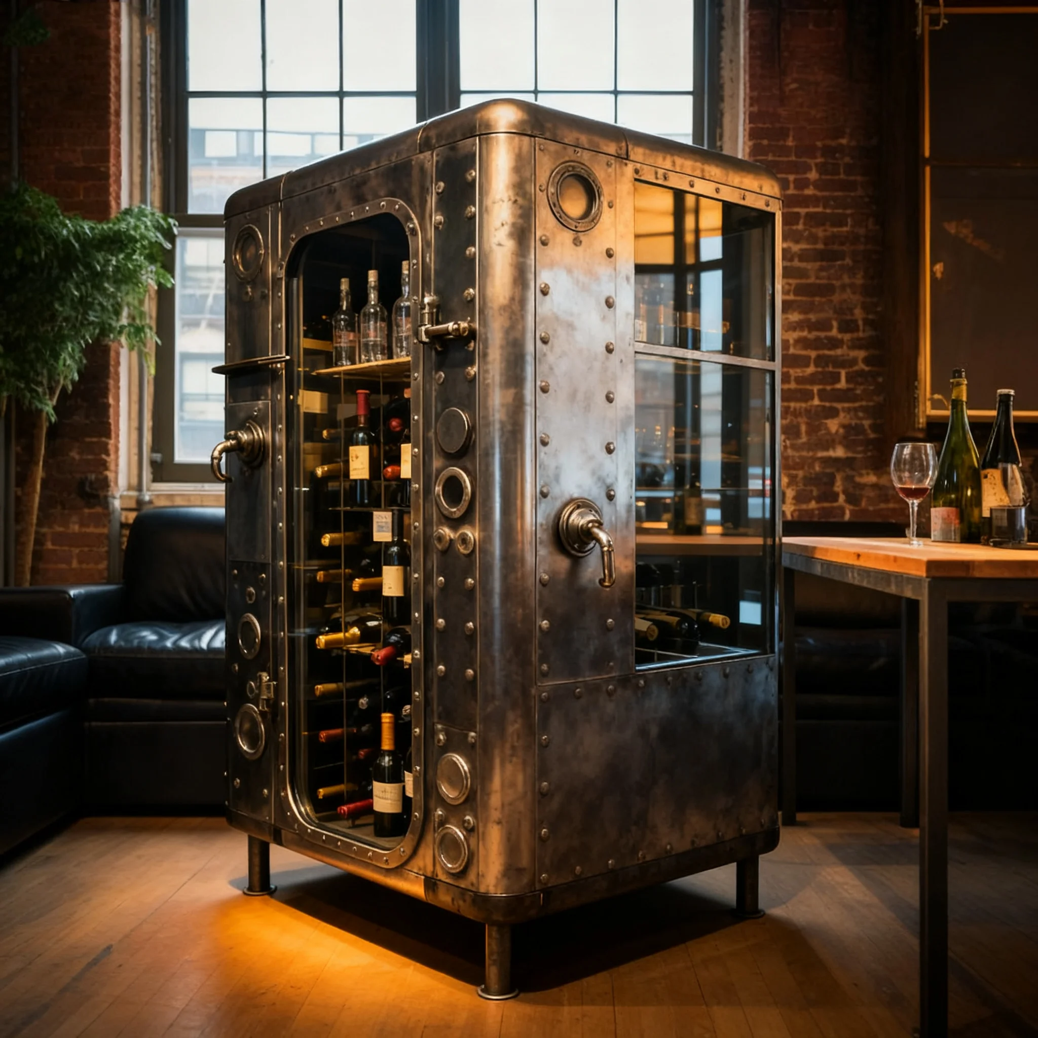 Professional Ultra Metal Single Door Wine Cabinet Independent Design Retro Refrigerator Adjustable Wine Cooler