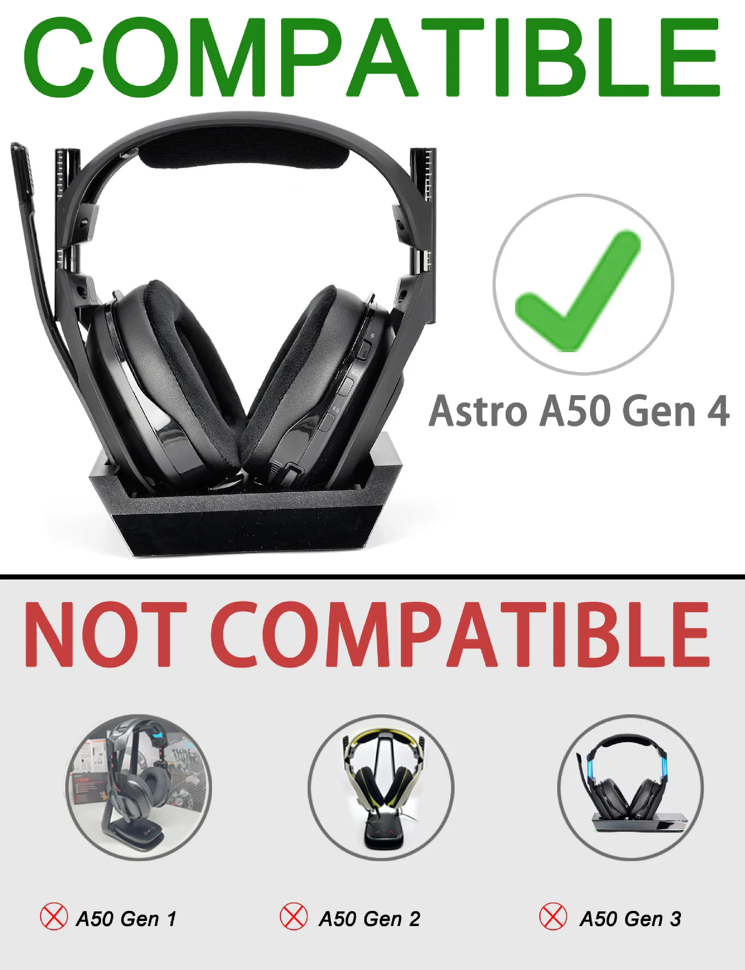 Replacement Ear Earpads Cushion Cups Top Headband For Astro A50 GEN4 Headset - Astro A50 Mod Kit - A50 Accessories