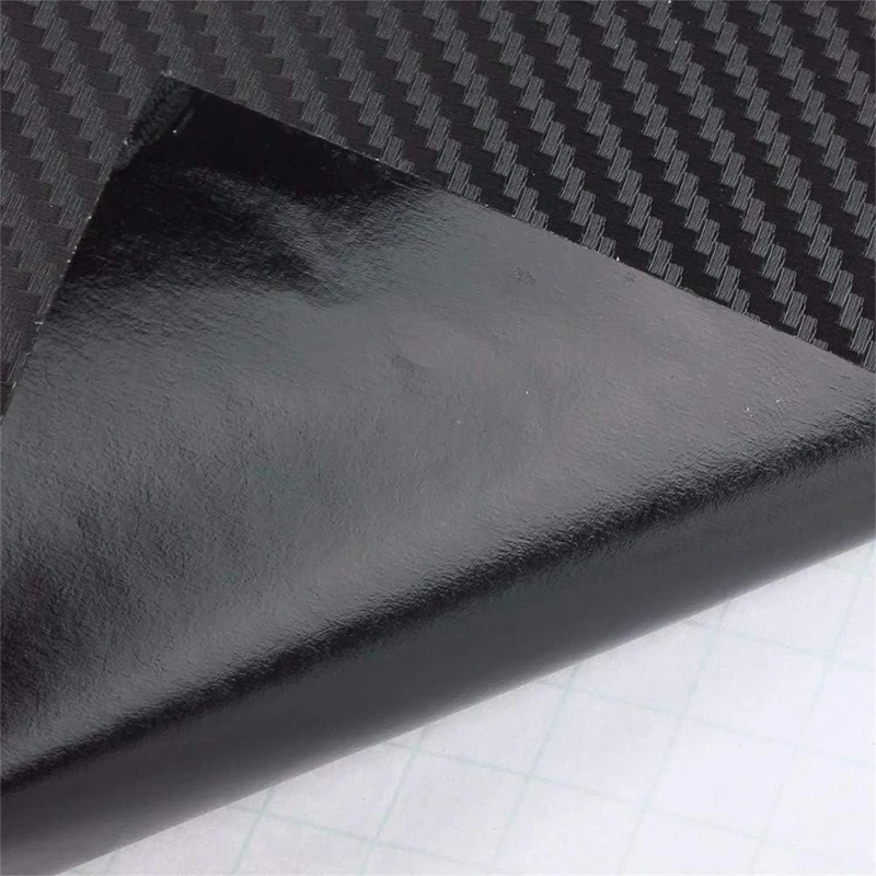 3D Black Carbon Fiber Vinyl Wraps Car DIY Wrap Vinyl Roll Film Self-Adhesive Twill Weave Sheet Sticker