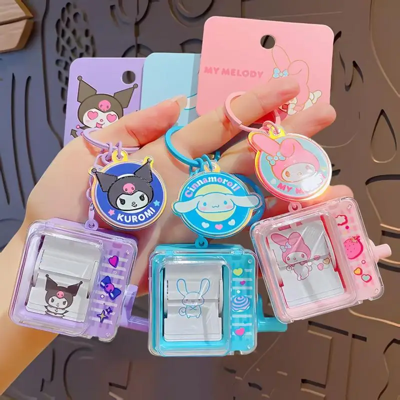 

MINISO Kuromi Cinnamoroll keychain kawaii fashionable cartoon couple backpack decoration children's cute cartoon toy gift
