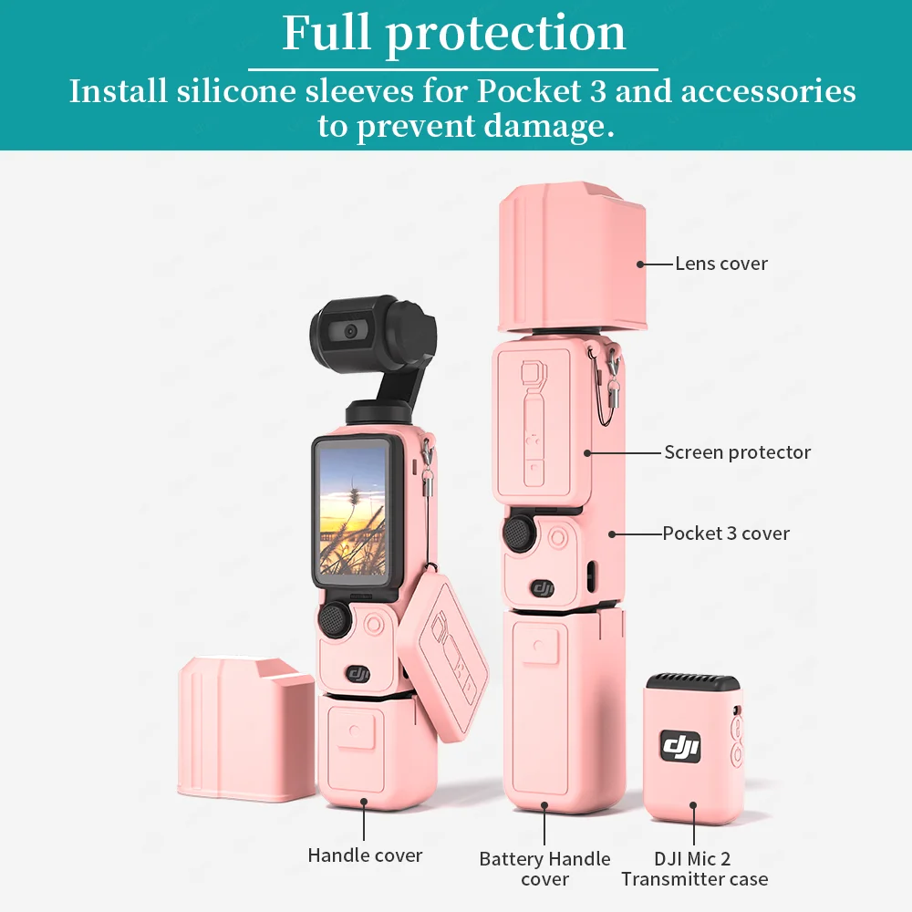 Silicone Cover for DJI Osmo Pocket 3 Soft Flexible Protective Lens Sleeve Anti-Scratch Shell Skin for Pocket 3 Accessories