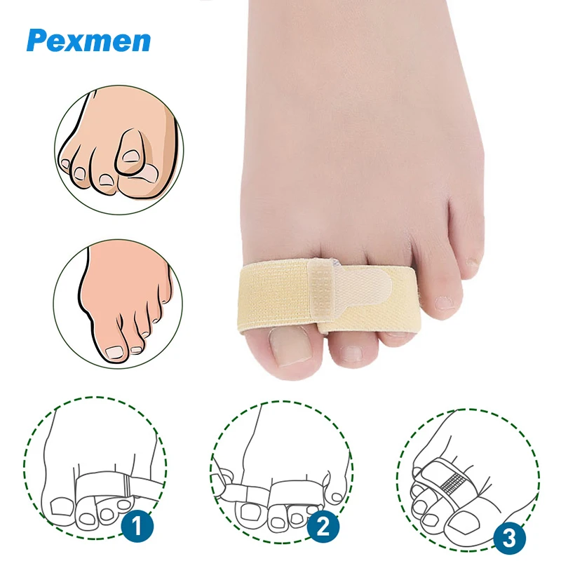 

Pexmen 1/2/5/10Pcs Hammer Toe Straightener Hammertoe Splints Toe Cushioned Bandages for Broken Crooked and Overlapping Toes