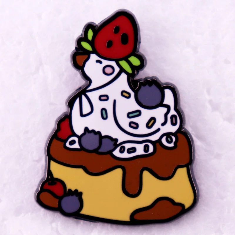 A3090 Food Fruit Pudding Sweet Dessert Enamel Brooches Pin Clothing Backpack Lapel Badges Fashion Jewelry Accessories For Friend