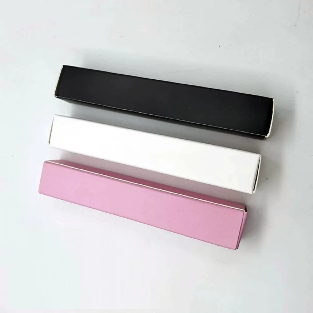 18*109mm Packing Paper Boxes For Lip Gloss Tubes White Lipstick Wrapping Black Lip Glaze Container DIY Cosmetic Accessories