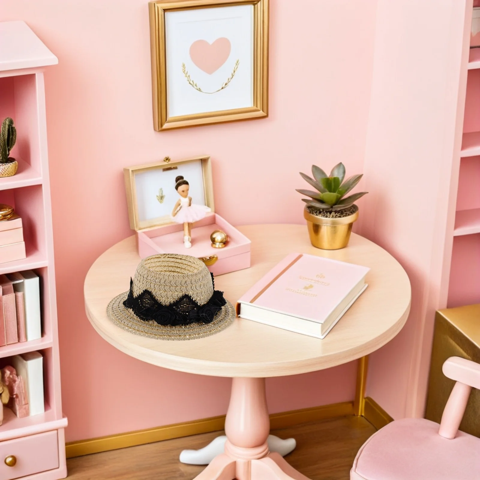 4Pcs Mini Hair Accessories Fabric Top Hats with Bow Design for DIY Crafts Kids Role Playing Holiday Party Decoration