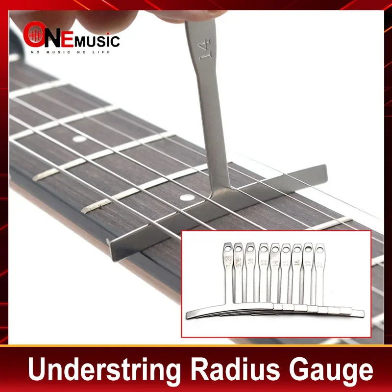 9pcs Understring Radius Accessories Bass String Guitar Gauge Repair Measure T Shape Luthier Builder Stainless Steel Instruments
