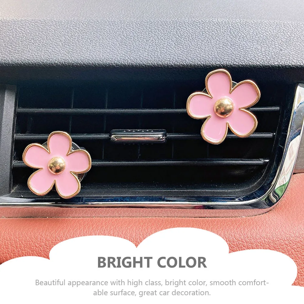 

6Pcs Car Air Vent Clip Flower Design Alloy Decorative Car Air Freshener Clip Internal Charm Accessories for Women
