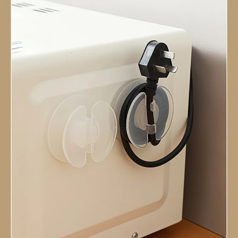 2 Cable Organizers - Power Cord Fixing Clip - Self-Adhesive Plug Wire Organizer - Charger Cable Storage And Winder