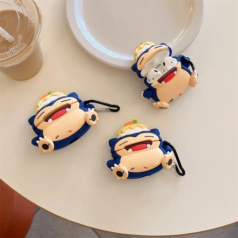 For Airpods Pro 3 Case 2025,Pokemon Cake Snorlax Shockproof Protective Earphone Silicone Cover For Airpods 4 Case
